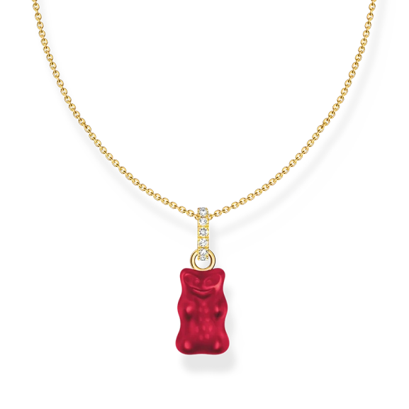 Kette mit rotem Goldbären-Anhänger und Steinen vergoldet - Thomas Sabo - Nordic Spectra