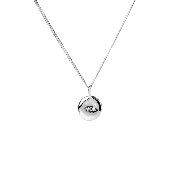 Mor Organic Coin Silver halsband i silver med rund berlock