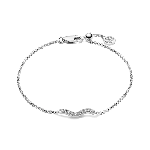 Ellera Waves Armband i silver med gnistrande Cubic Zirconia-stenar från Sif Jakobs