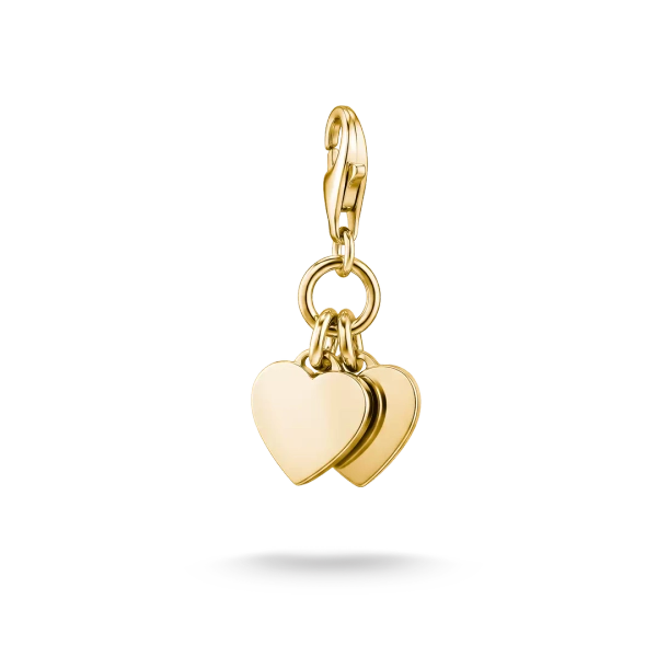 Double Hearts Charm Gold - Thomas Sabo - Suuri valikoima & ilmainen lahjapaketointi - Nordic Spectra