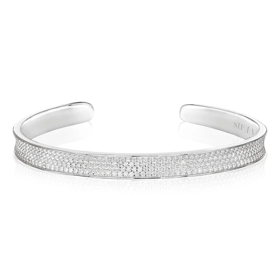 Felline Concavo Bangle i silver med Cubic Zirconia-stenar från Sif Jakobs