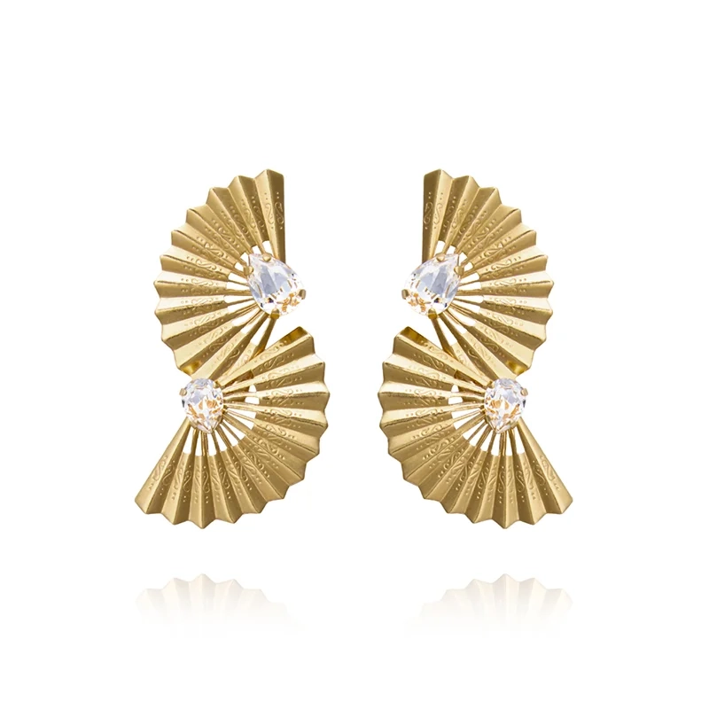 Caroline Svedbom – Flamenco Earrings Gold Crystal