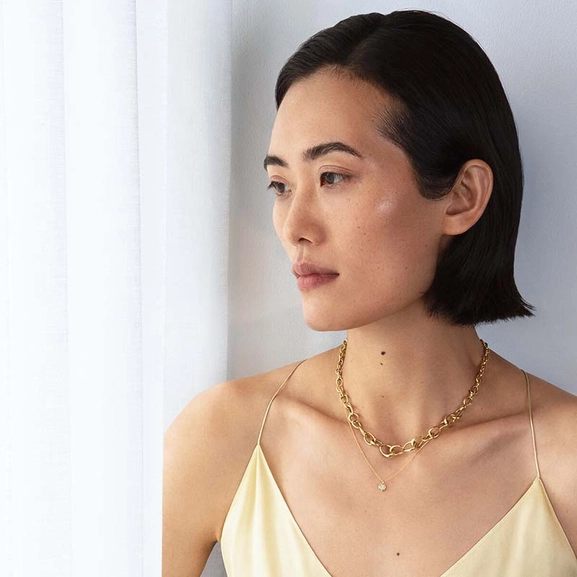 Mercy Halsband med Hängsmycke 0.05 ct Guld - Georg Jensen örhängen - Snabb frakt & paketinslagning - Nordicspectra.se