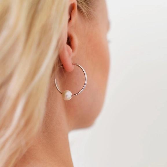 Pearl Hoops Silver - Sophie By Sophie - Snabb frakt & paketinslagning - Nordicspectra.se