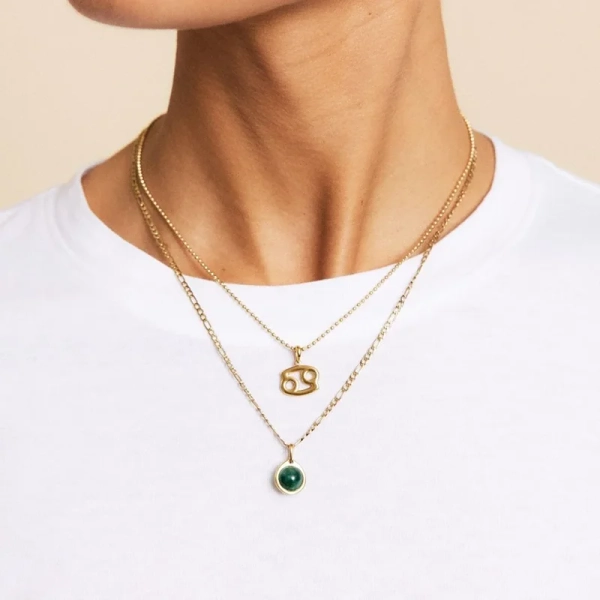 Zodiac Sign Cancer Gold - Edblad - Snabb leverans - Gratis paketinslagning