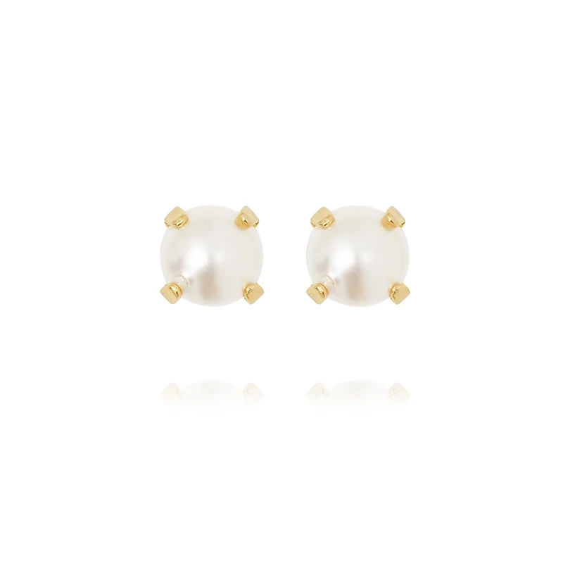 Caroline Svedbom - Mini Stud Earrings Gold Pearl