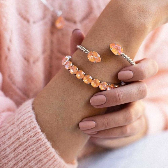 Mini Drop Bracelet Rhodium Peach Delite - Caroline Svedbom - Snabb frakt & paketinslagning - Nordicspectra.se