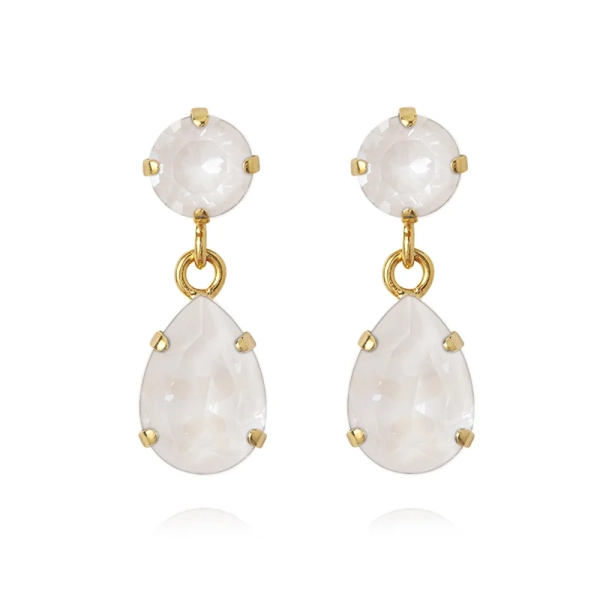 Mini Drop Earrings Gold Electric White - Caroline Svedbom - Snabb frakt & paketinslagning - Nordic Spectra