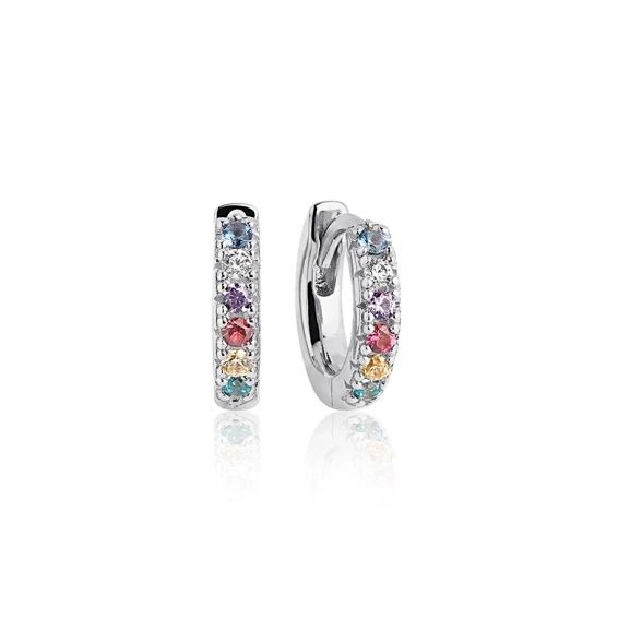 Ellera Piccolo Örhängen Mix i silver med gnistrande Cubic Zirconia-stenar från Sif Jakobs kollektion Ellera.