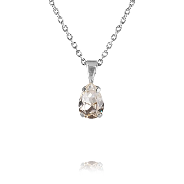 Petite Drop Necklace Rhodium Crystal - Caroline Svedbom - Nopea toimitus ja lahjapakkaus - Nordic Spectra
