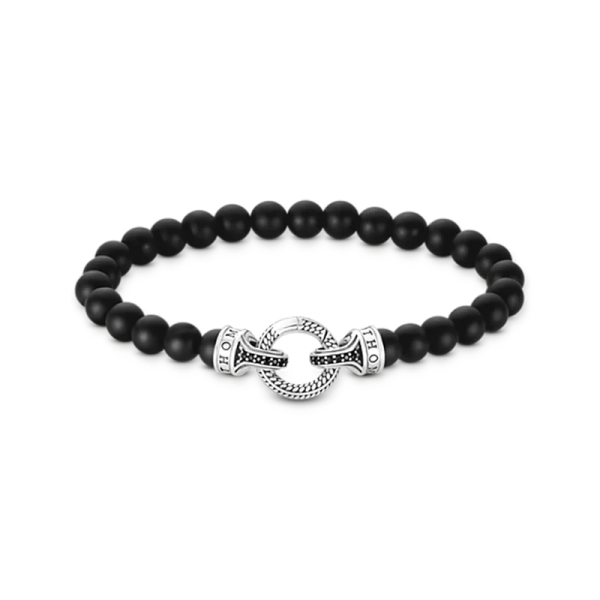 Svart Obsidian Armband med matta obsidianpärlor