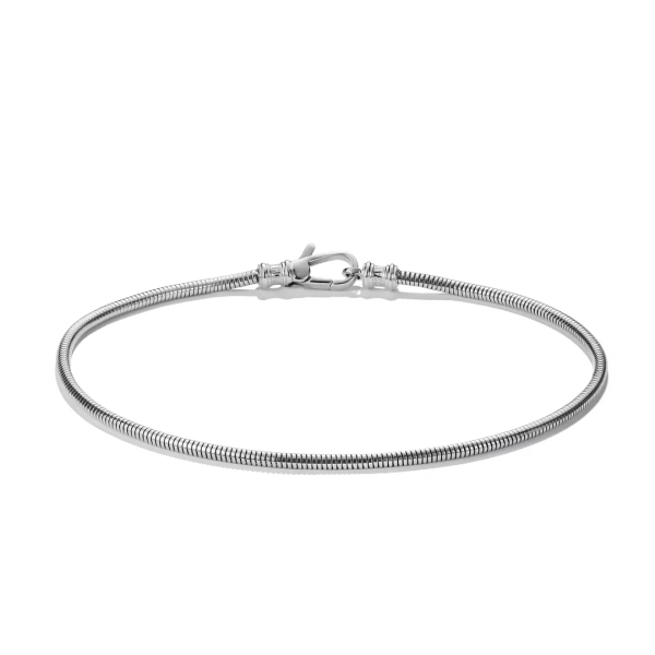 Rebel Ormlänk 2 mm armband i blankt stål med rund