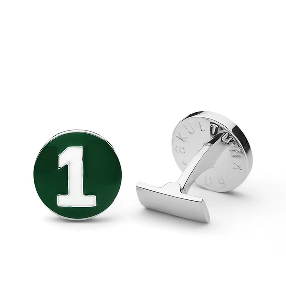 Manschettknappar The Racer Silver Grön/Vit - Skultuna - Snabb frakt & paketinslagning - Nordicspectra.se