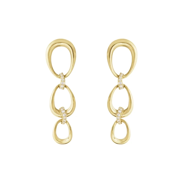 Offspring Linked Earrings Gold & Diamonds - Georg Jensen - Designschmuck mit schnellen und sicheren Lieferungen