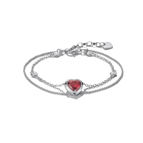 Doppelreihiges Armband mit Granatherz - Thomas Sabo - Nordic Spectra