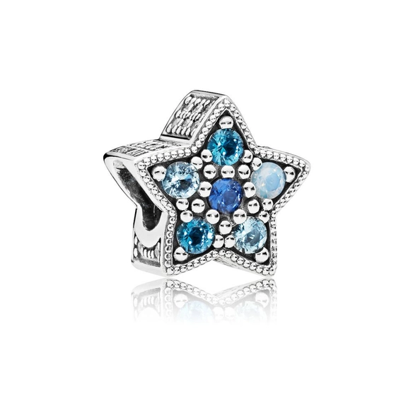 Leuchtend Blauer Stern Charm von PANDORA, Schneller Versand - Nordicspectra.de