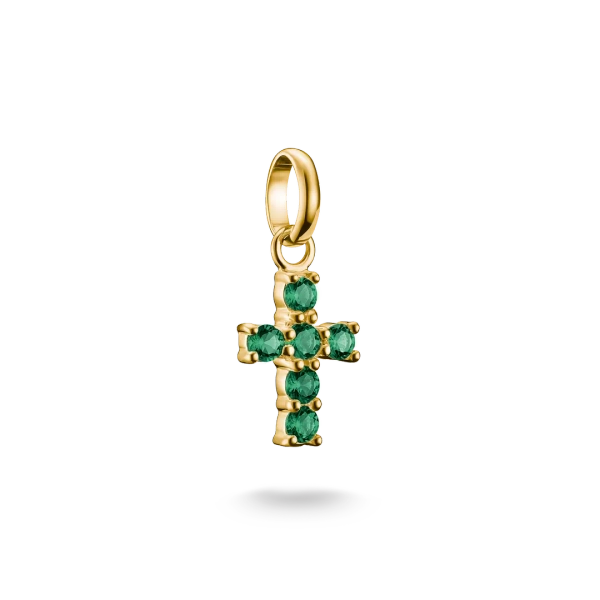 CC Connect Grüner Kreuzanhänger Gold - Thomas Sabo - Nordic Spectra