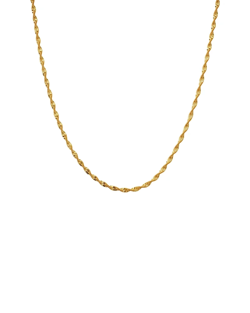 Syster P - Herringbone Twisted Necklace Gold
