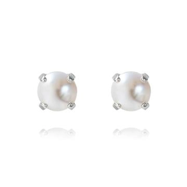 Classic Stud Earrings Rhodium Pearl - Caroline Svedbom - Snabb frakt & paketinslagning - Nordicspectra.se