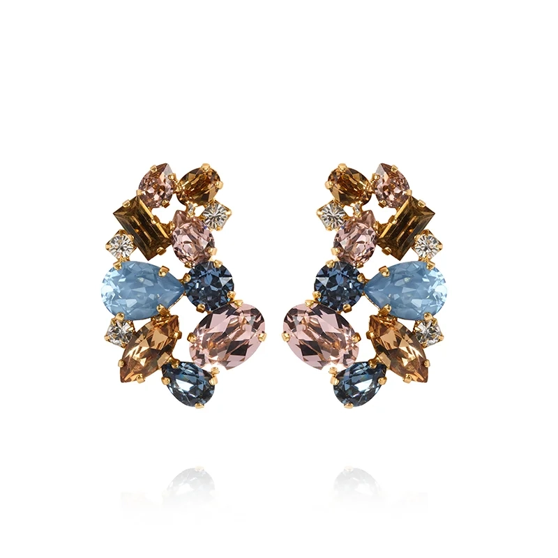 Caroline Svedbom - Isolina Earrings Gold Smoked Blue Combo