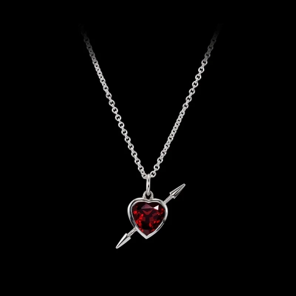 Rebel Love Necklace Red Garnet av Maria Nilsdotter