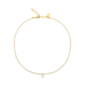 Kullanvärinen kaulakoru kirkkailla Swarovski-kristalleilla