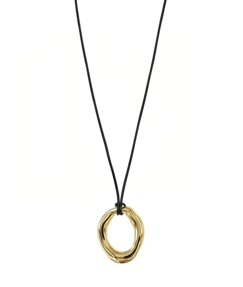 Astrid & Agnes - ANGELINA Leather 15 mm Guld