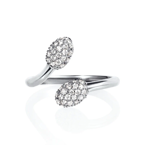 Love Bead & Stars Twin Ring White Gold - Efva Attling - Skandinavisches Design - Nordic Spectra
