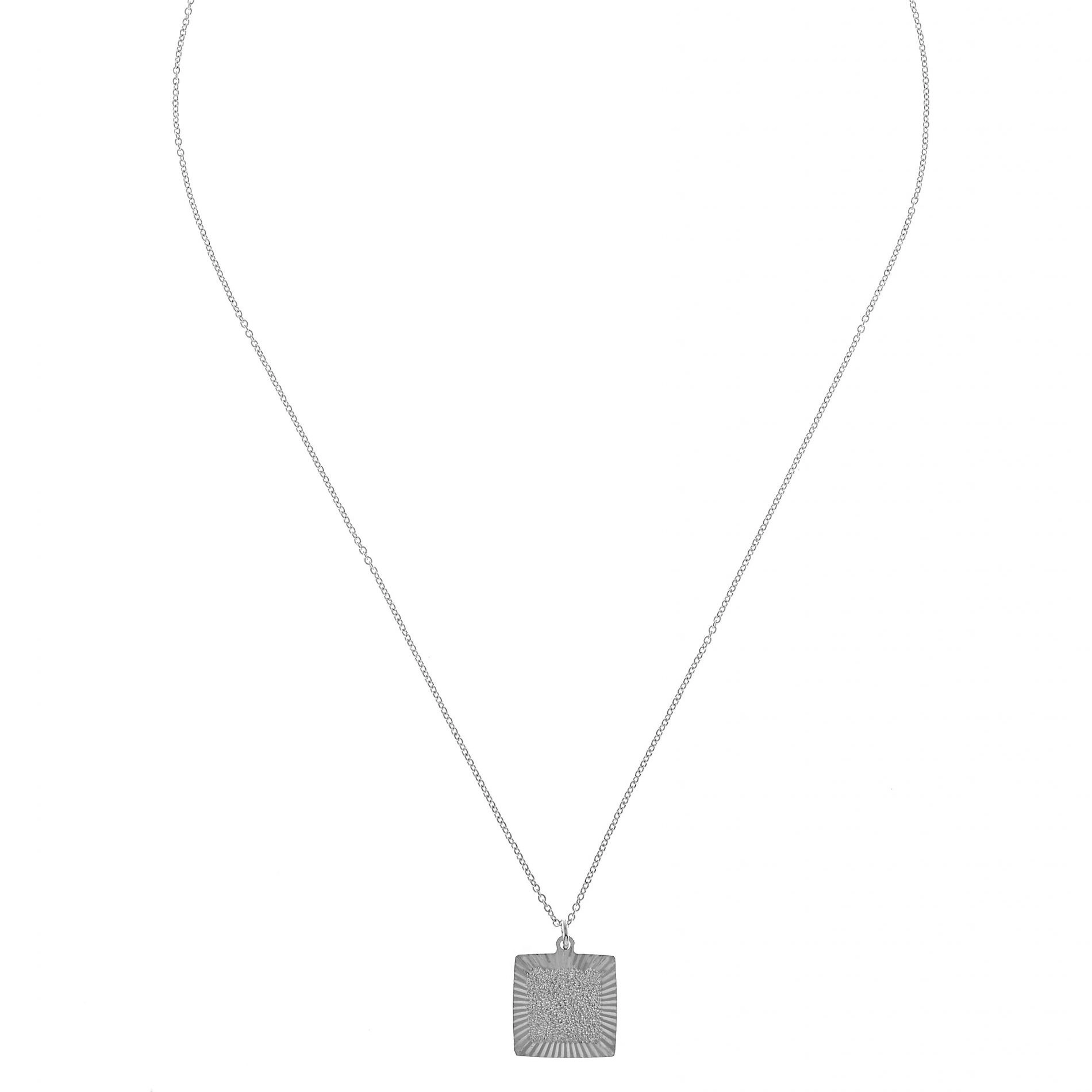 CU Jewellery - Two Square Pendent Necklace Silver