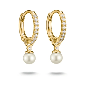 Pearls & Sparkling Stones Creoles Gold - Thomas Sabo - Suuri valikoima & ilmainen lahjapaketointi - Nordic Spectra