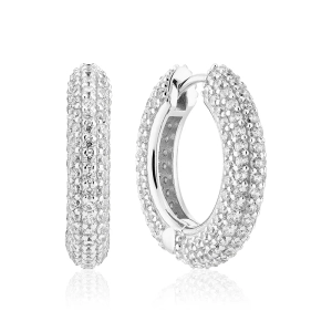 Carrara Medio Örhängen i silver med gnistrande Cubic Zirconia-stenar från Sif Jakobs