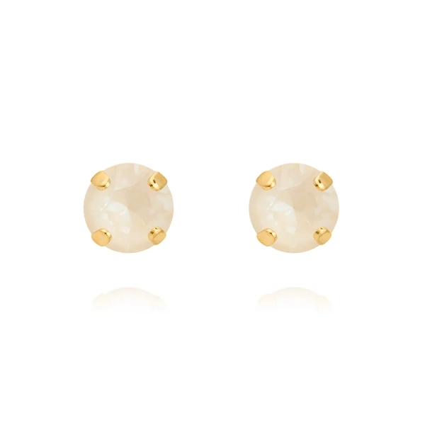Guldpläterade mini stud-örhängen med beige Swarovski-kristaller från Caroline Svedbom