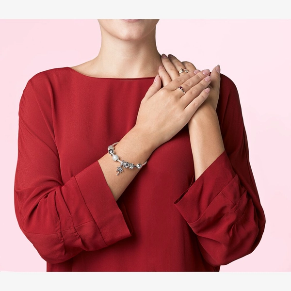 Edles Armband & Rosévergoldete Herz Charms Geschenkset von PANDORA, Schneller Versand - Nordicspectra.de