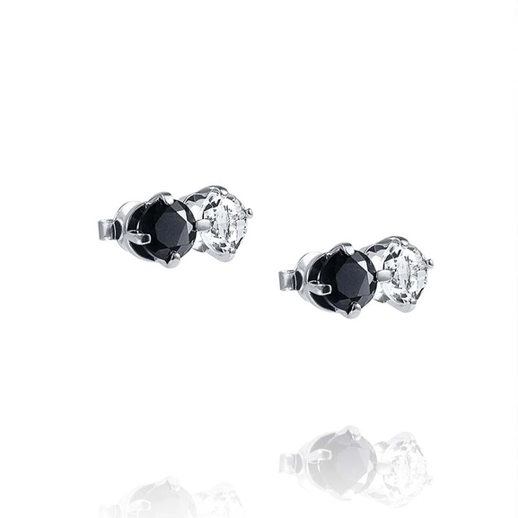 The Storm & I Ear Crystal Quartz/Onyx - Efva Attling - Skandinaviska Designsmycken - Nordic Spectra