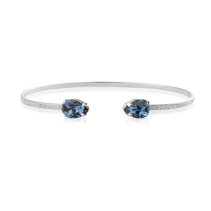 Caroline Svedbom - Petite Drop Bracelet Rhodium Denim Blue