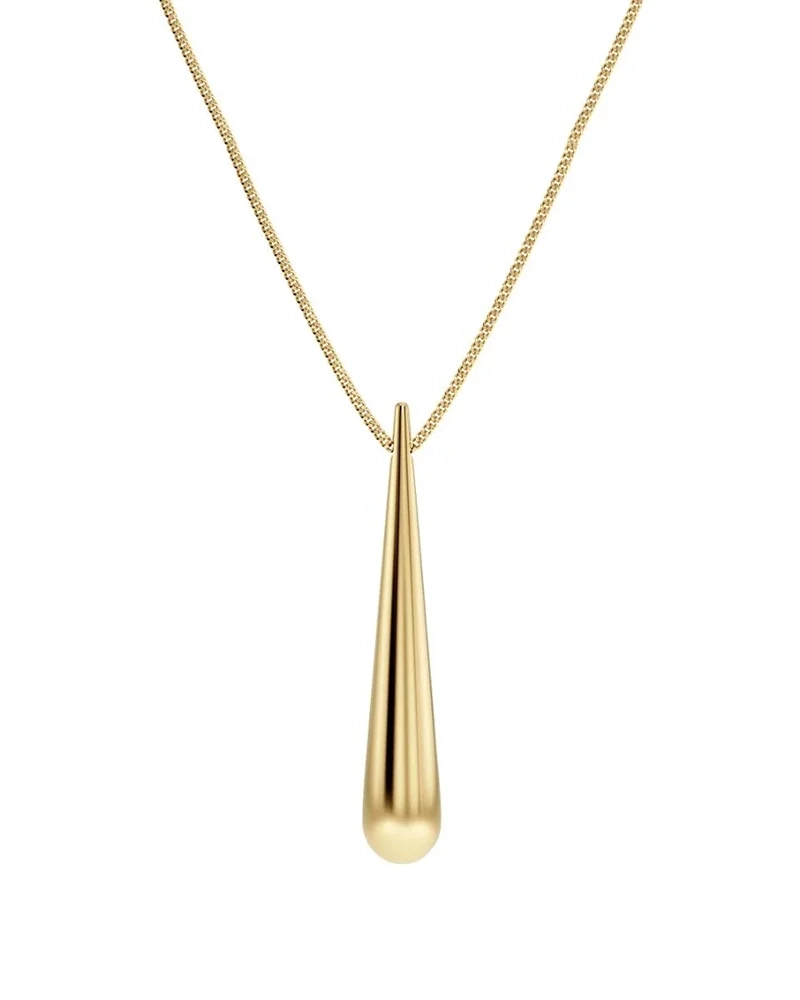Halsband i 14K guldpläterat stål med droppformad design och justerbar längd