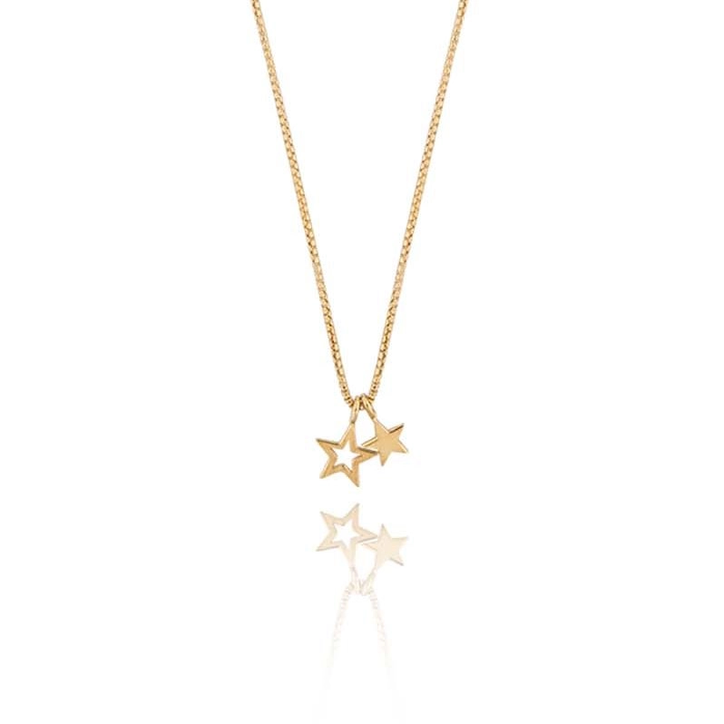 CU Jewellery - Double Star Pendant Necklace Gold