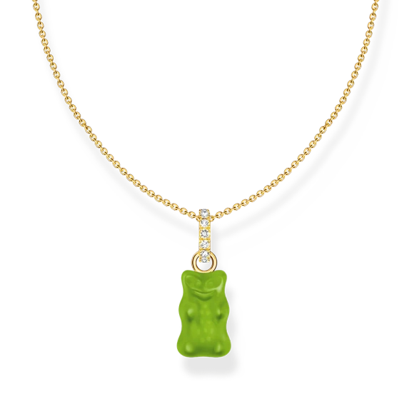 Kette mit grünem Goldbären-Anhänger und Steinen vergoldet - Thomas Sabo - Nordic Spectra