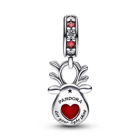 Rote Nase Rentier Murano-Charm-Anhänger von PANDORA, Schneller Versand - Nordicspectra.de