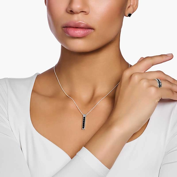 Necklace with black stones silver - Thomas Sabo - Suuri valikoima & ilmainen lahjapaketointi - Nordicspectra.fi