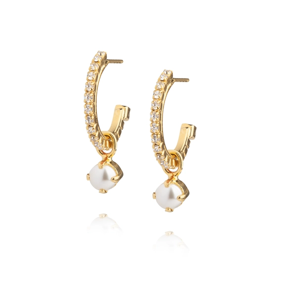 Bella Loop Earrings Gold Pearl Crystal - Caroline Svedbom - Snabb frakt & paketinslagning - Nordicspectra.se