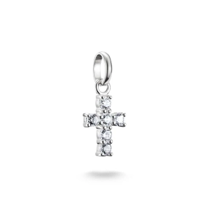 Charm-Anhänger Kreuz mit weißen Steinen Connect Silber - Thomas Sabo - Nordic Spectra