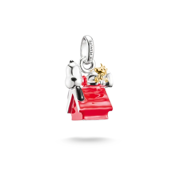 THOMAS SABO x Peanuts berlock med Snoopy och Woodstock på hundkoja