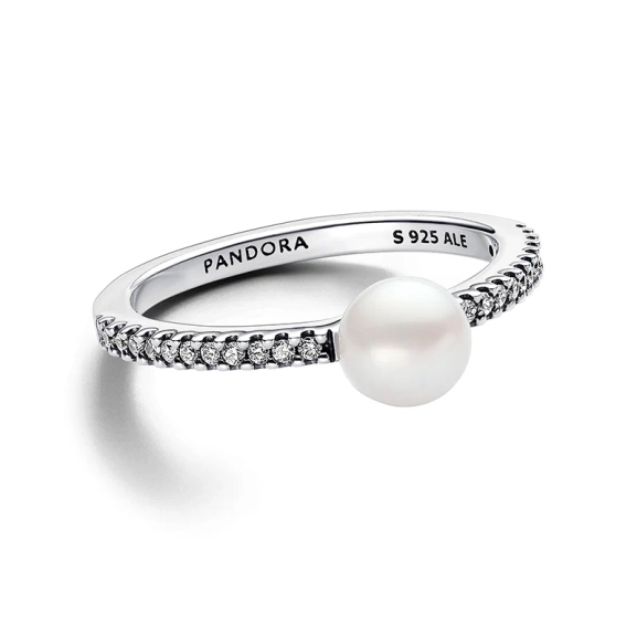 Behandelte Süßwasserzuchtperle & Pavé Ring - PANDORA - Nordic Spectra