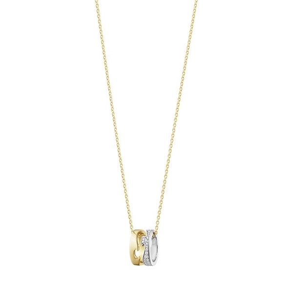 Fusion Kette Gelb & Weißes Gold Mit Pavé Diamant 0.22 ct  von Georg Jensen, Schneller Versand - Nordicspectra.de