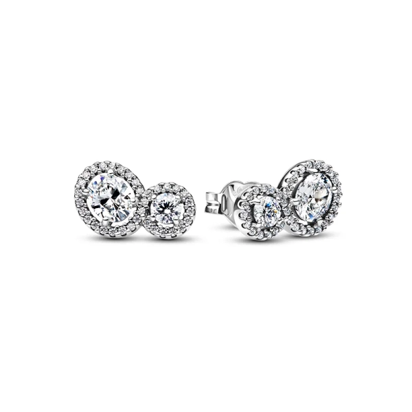 Ohrstecker mit strahlenden Steinen aus der Pandora Timeless-Kollektion. Aus echtem Silber mit Edelsteinen