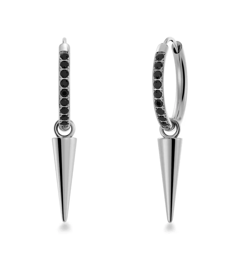 Edblad - Peak Hoops Sparkle Black Steel