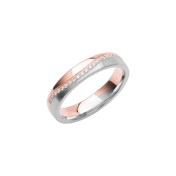 SR4018 Roséguld/Vitguld - Vigsel- & förlovningsringar - Schalins - Fri storleksändring* - Nordic Spectra