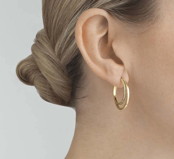 Halo Ohrringe Gold Mit Pavé Diamanten 0.30 ct von Georg Jensen, Schneller Versand - Nordicspectra.de