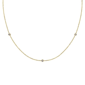 Halsband i 14K guldpläterat stål med små gnistrande cubic zirconia-stenar